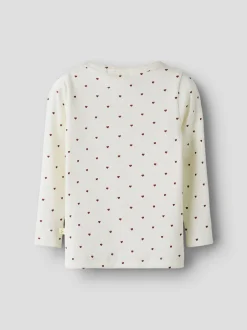 Clearance Lil' Atelier Gago Langærmet T-shirt, , 122-128 cm Coconut Milk Heart