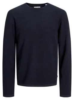 Sale Jack&Jones George Crew Neck Striktrøje, , L Navy Blazer
