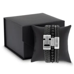 Sale Steel & Barnett Gift Set Premium Triple Armbånd, , L Black