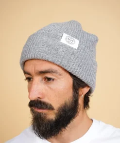 Sale ELSK Globe Statement Beanie, , One size Grey Melange