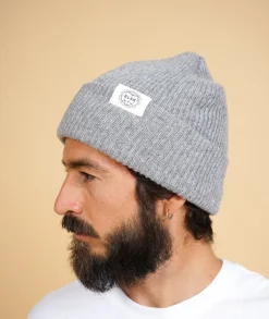 Sale ELSK Globe Statement Beanie, , One size Grey Melange