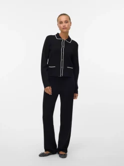 Hot Vero Moda Gold Poloneck Cardigan, , S Black