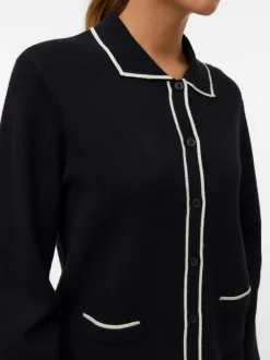 Hot Vero Moda Gold Poloneck Cardigan, , S Black