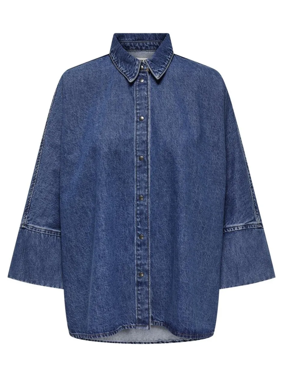 Outlet ONLY Grace Denimskjorte, , S Medium Blue Denim