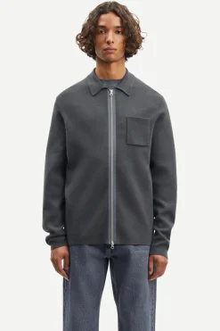 Discount Samsøe Samsøe Guna X Zip Cardigan, , XXL Volcanic Ash