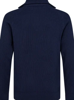 New Resteröds Half Zip Striktrøje, , S Navy