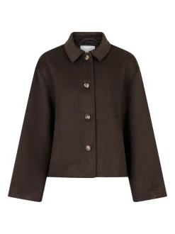 New Neo Noir Hamra Wool Jakke, , 34 Chocolate Brown