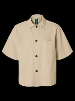 Discount Annarr Harki Kortærmet Overshirt, , M Weathered Teak W. Coconut Milk