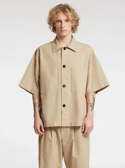Discount Annarr Harki Kortærmet Overshirt, , M Weathered Teak W. Coconut Milk