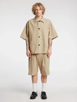 Discount Annarr Harki Kortærmet Overshirt, , M Weathered Teak W. Coconut Milk