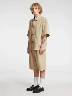 Discount Annarr Harki Kortærmet Overshirt, , M Weathered Teak W. Coconut Milk