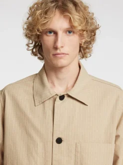 Discount Annarr Harki Kortærmet Overshirt, , M Weathered Teak W. Coconut Milk