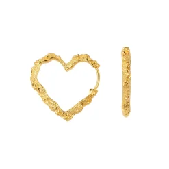 Online Camille Brinch Heart Crush Hoops, Gold Plated