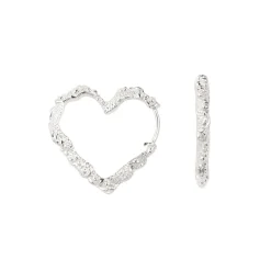 Best Camille Brinch Heart Crush Hoops, Silver