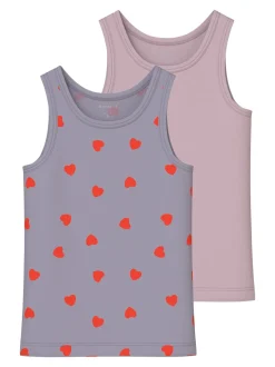 Name It Hearts 2-pak Undertrøjer, , 86 cm*Børn Undertøj & Nattøj