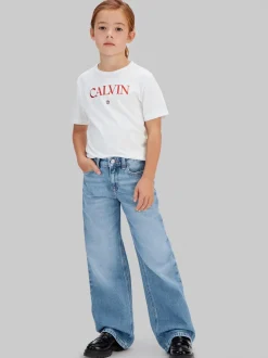 New Calvin Klein High Rise Wide Leg Jeans, , 164 cm Cloudy Blue
