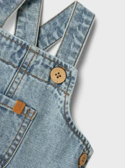 Sale Lil' Atelier Hilbert Denim Shortoverall, , 80 cm Light Blue Denim