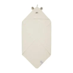 Clearance Pippi Hooded Babyhåndklæde, Egret
