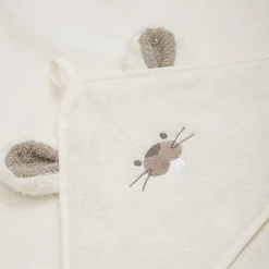 Clearance Pippi Hooded Babyhåndklæde, Egret