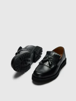 Sale Selected Homme Hugo Kiltie Tassel Loafers, , 46 Black