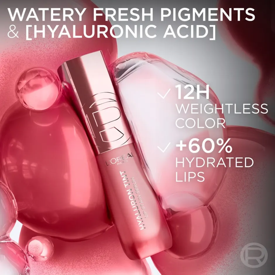 L'Oreal Paris Hyaluron Tint Lip Stain Serum,* Læber