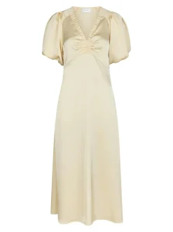 Best Neo Noir Illana Heavy Sateen Kjole, , 38 Light Yellow
