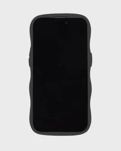 Best holdit Iphone 15 Pro Transparent Wavy Cover, Black/Transparent