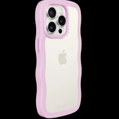 Hot holdit Iphone 15 Pro Transparent Wavy Cover, Lilac/Transparent