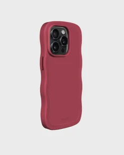 Discount holdit Iphone 15 Pro Wavy Cover, Red Velvet