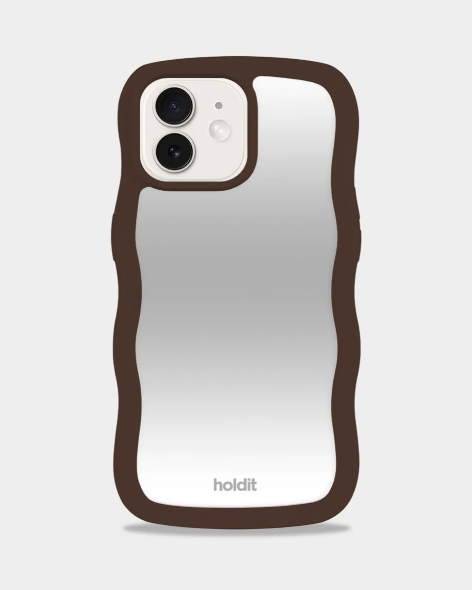Online holdit Iphone 15/14/13 Wavy Cover, Chocolate/Mirror