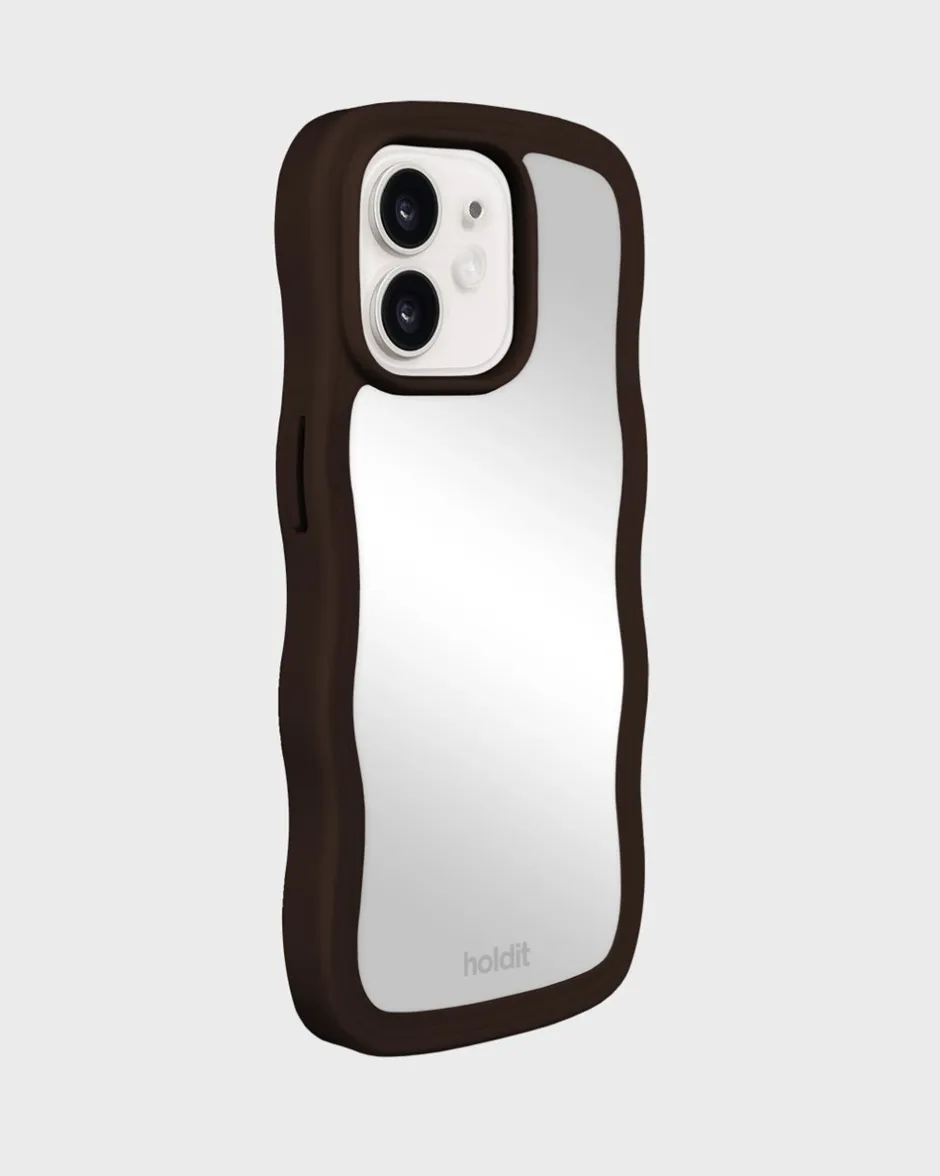 Online holdit Iphone 15/14/13 Wavy Cover, Chocolate/Mirror