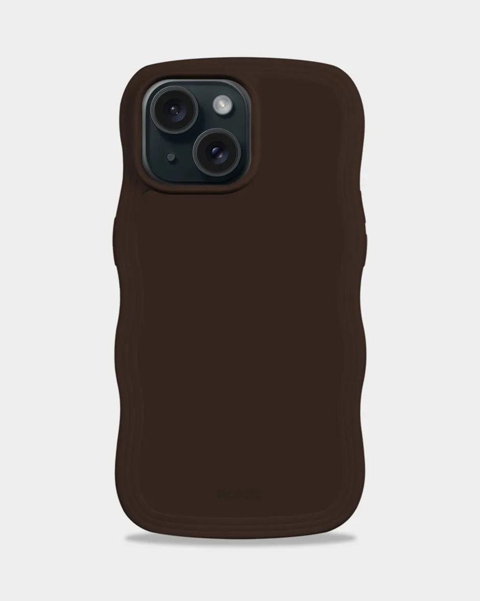 Sale holdit Iphone 15/14/13 Wavy Cover, Chocolate