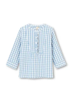 Discount Juna Irene Skjorte, , M/L Blå/Hvid