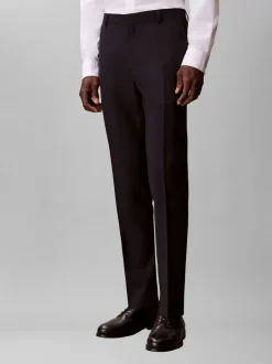 New Calvin Klein Italian Wool Blend Slim Habitbukser, , 56 Dark Sapphire
