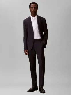 New Calvin Klein Italian Wool Blend Slim Habitbukser, , 56 Dark Sapphire