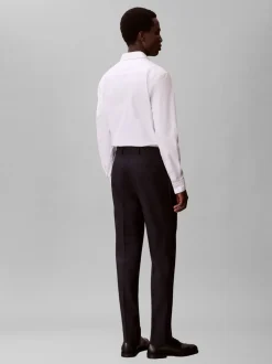 New Calvin Klein Italian Wool Blend Slim Habitbukser, , 56 Dark Sapphire