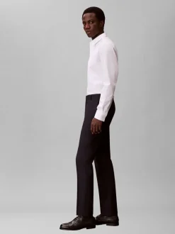 New Calvin Klein Italian Wool Blend Slim Habitbukser, , 56 Dark Sapphire