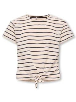 Online KIDS ONLY Jana Striped Knot T-shirt, , 134-140 cm Tofu Night Sky