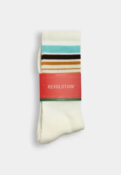 Online Revolution Jaquard Crew Strømper, , One size Offwhite