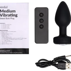 Hot Sinful Jewel Vibrerende Medium Butt Plug