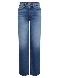 Best ONLY Juicy Højtaljede Jeans, , W32/L32 Dark Blue Denim