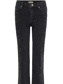 New KIDS ONLY Juicy Rhinestone Wide Leg Jeans, , 152 cm Washed Black Rhinestones