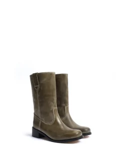 New Dico Copenhagen Julia Gaucho Escovado Støvler, , 39 Army Green