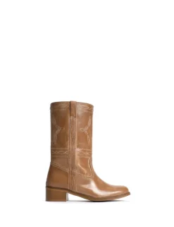 Discount Dico Copenhagen Julia Western Stitching Støvler, , 40 Dark Tan