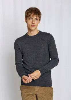 Outlet Bruun & Stengade Jupiter Regular Fit Striktrøje, , L Grey