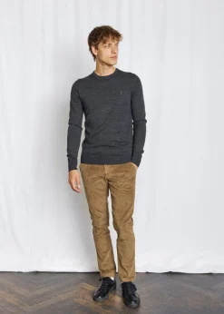 Outlet Bruun & Stengade Jupiter Regular Fit Striktrøje, , L Grey