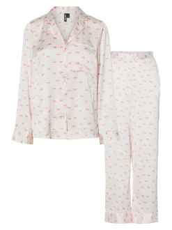 Pieces Jytte Xmas Satin Natsæt, , M*Dame Loungewear