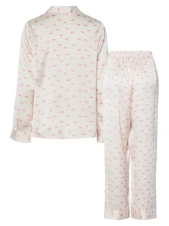 Pieces Jytte Xmas Satin Natsæt, , M*Dame Loungewear