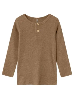 Clearance Name It Kab Langærmet T-shirt, , 110 cm Toasted Coconut