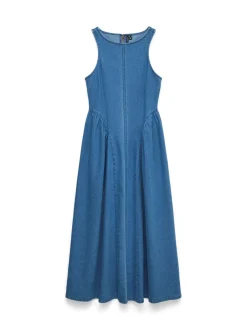 Discount Vero Moda Kiara Denim Kjole, , L Medium Blue Denim